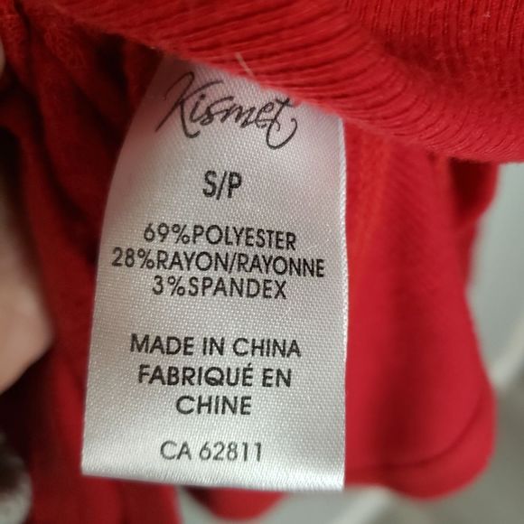 3 for $25 Kismet Red Waffle Long Sleeve Top Shirt Small - Picture 7 of 8